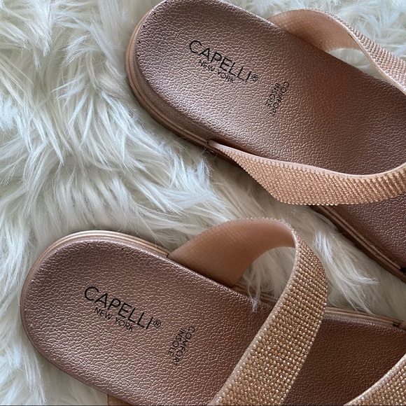 Capelli NY Women’s Rose Gold glitter slides size 8 - Picture 2 of 4